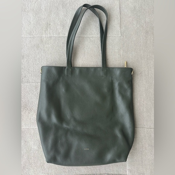 Cuyana Green Tall Easy Leather Tote Bag - Picture 1 of 9